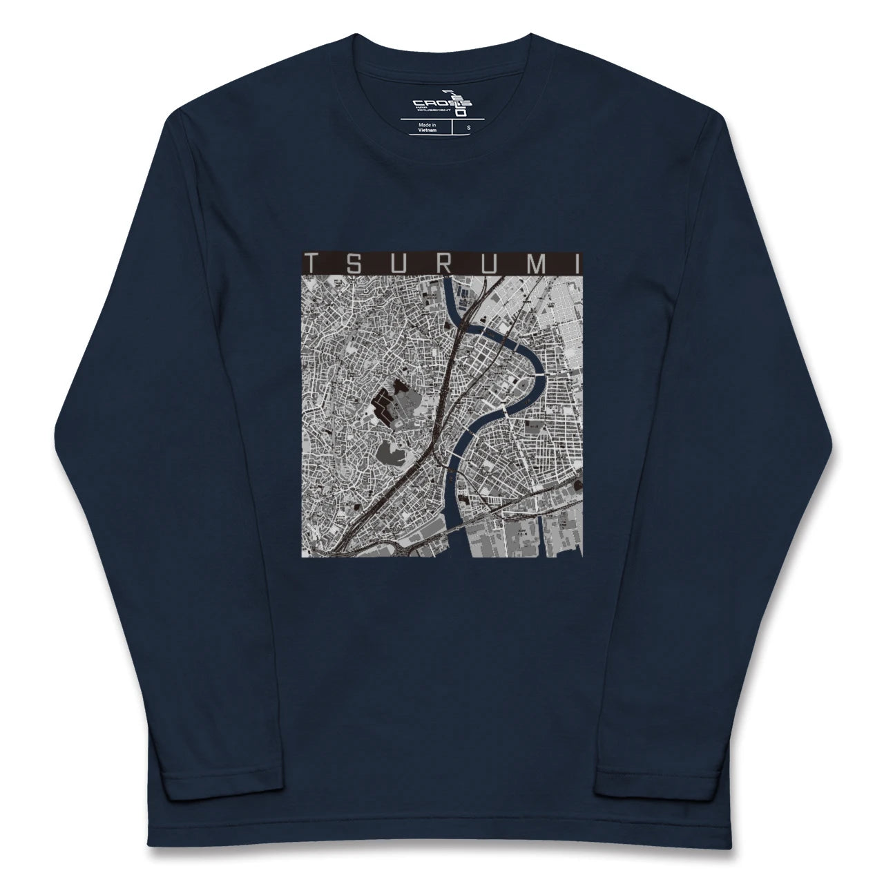 【鶴見(神奈川県)】地図柄ロングスリーブTシャツ