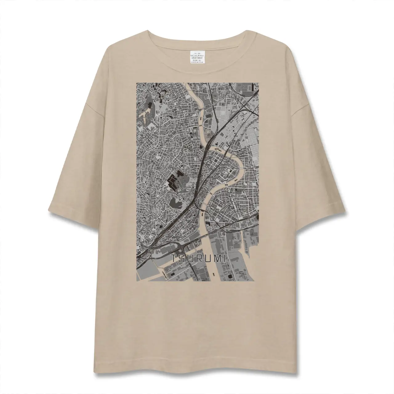 【鶴見(神奈川県)】地図柄ビッグシルエットTシャツ