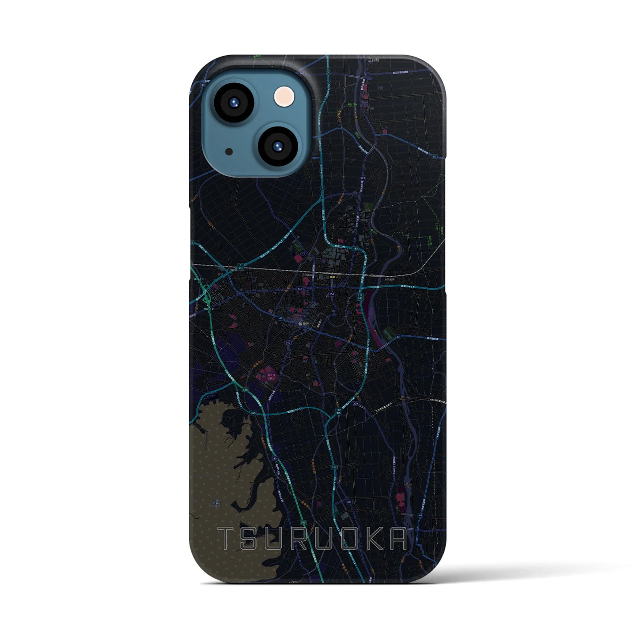 【鶴岡(山形県)】地図柄iPhoneケース(バックカバータイプ)