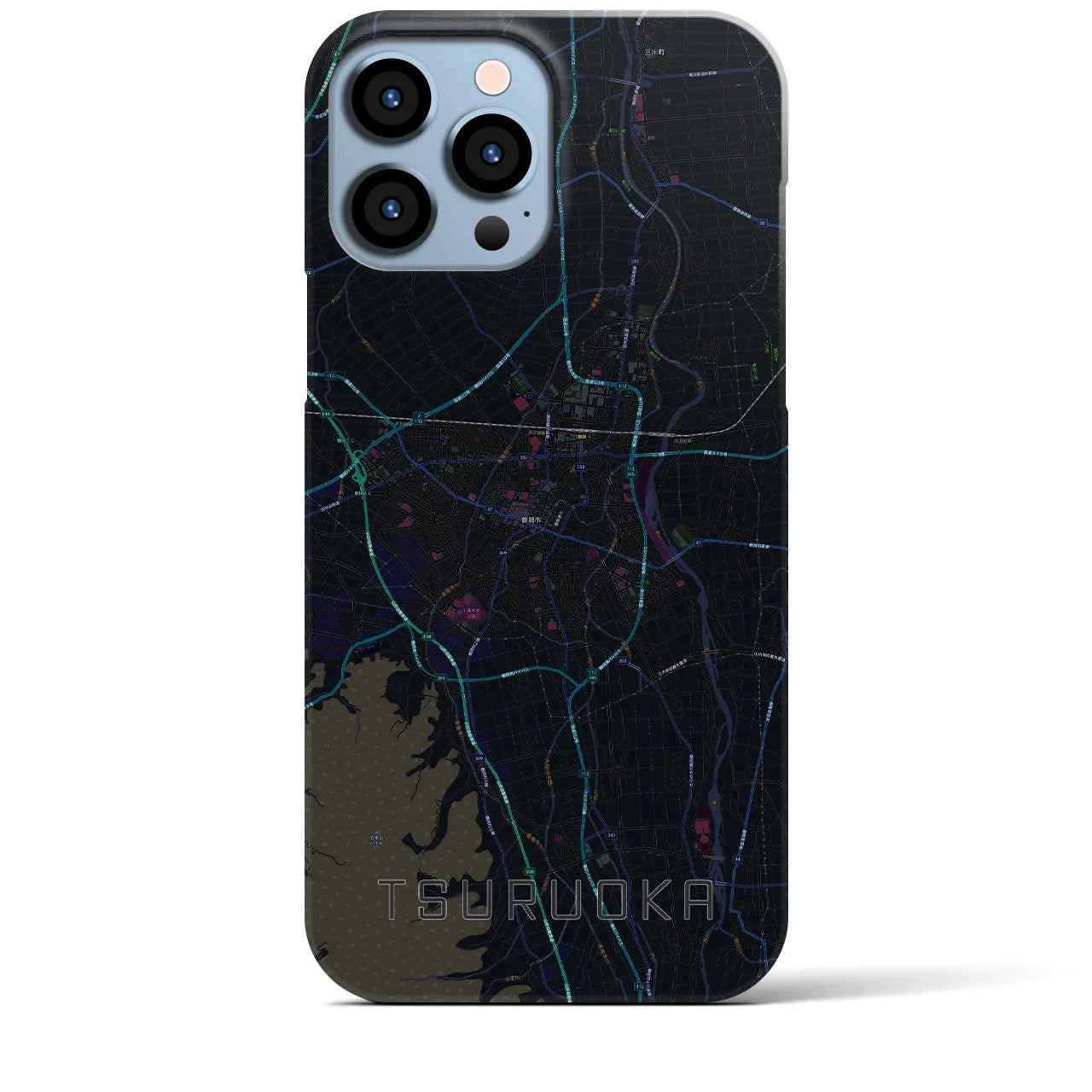【鶴岡(山形県)】地図柄iPhoneケース(バックカバータイプ)