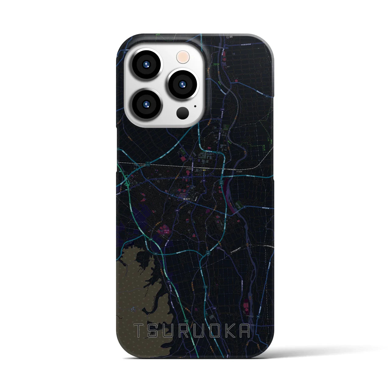 【鶴岡(山形県)】地図柄iPhoneケース(バックカバータイプ)