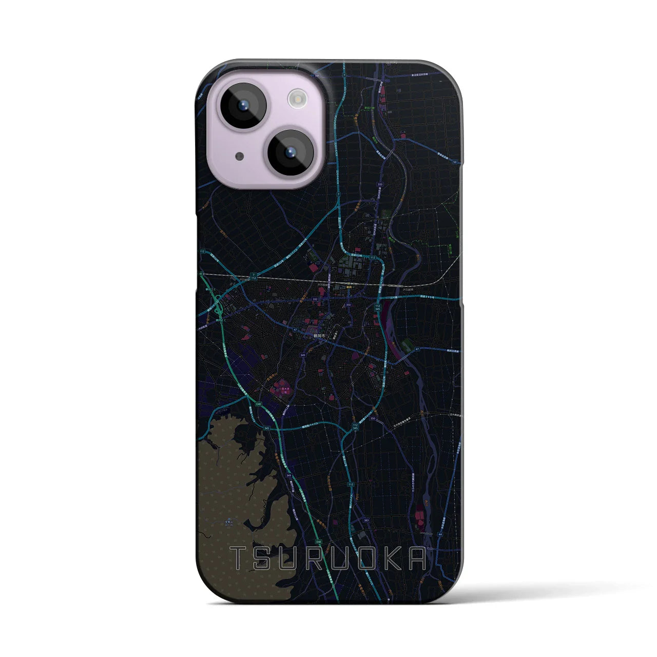 【鶴岡(山形県)】地図柄iPhoneケース(バックカバータイプ)