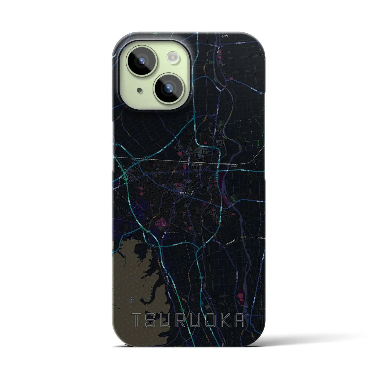 【鶴岡(山形県)】地図柄iPhoneケース(バックカバータイプ)