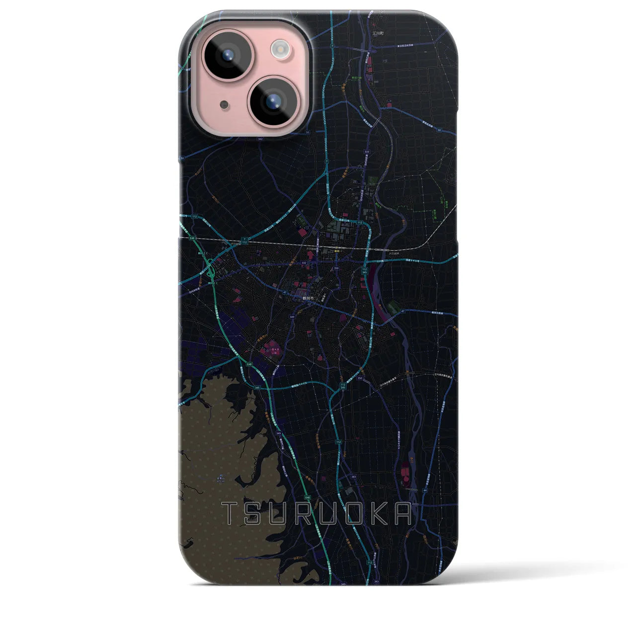 【鶴岡(山形県)】地図柄iPhoneケース(バックカバータイプ)