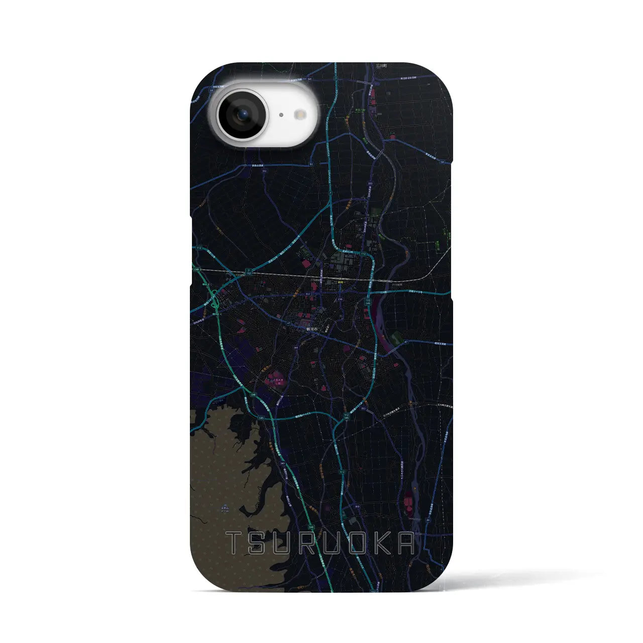 【鶴岡(山形県)】地図柄iPhoneケース(バックカバータイプ)
