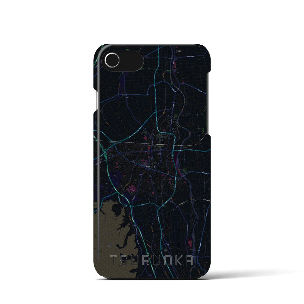 【鶴岡(山形県)】地図柄iPhoneケース(バックカバータイプ)