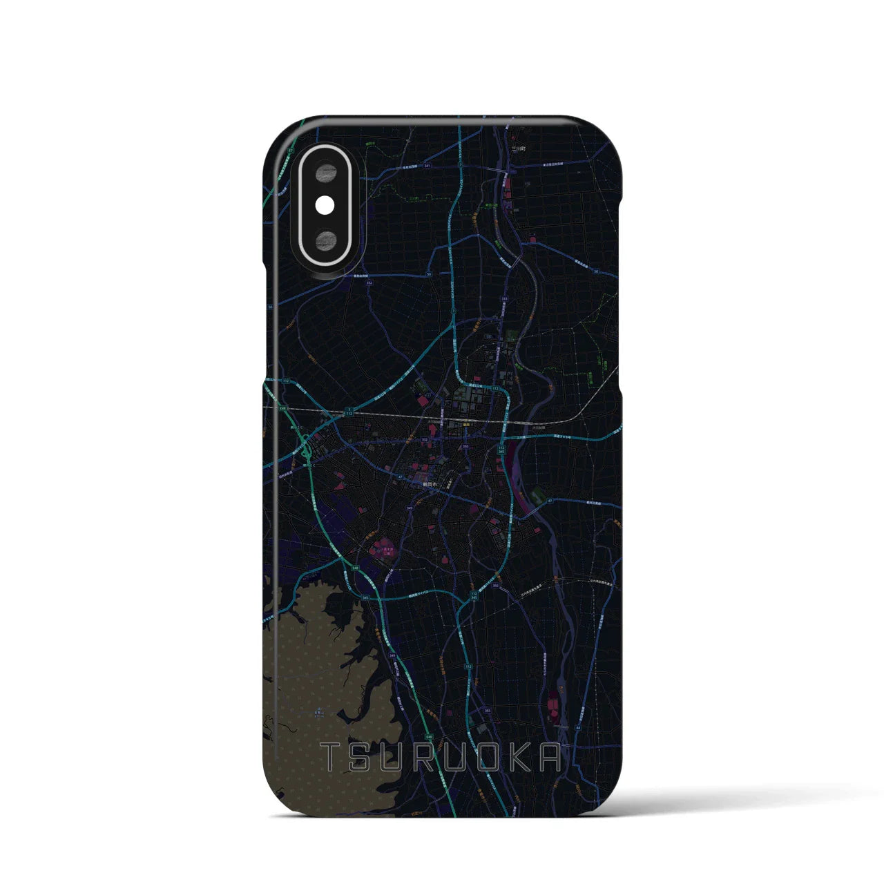 【鶴岡(山形県)】地図柄iPhoneケース(バックカバータイプ)