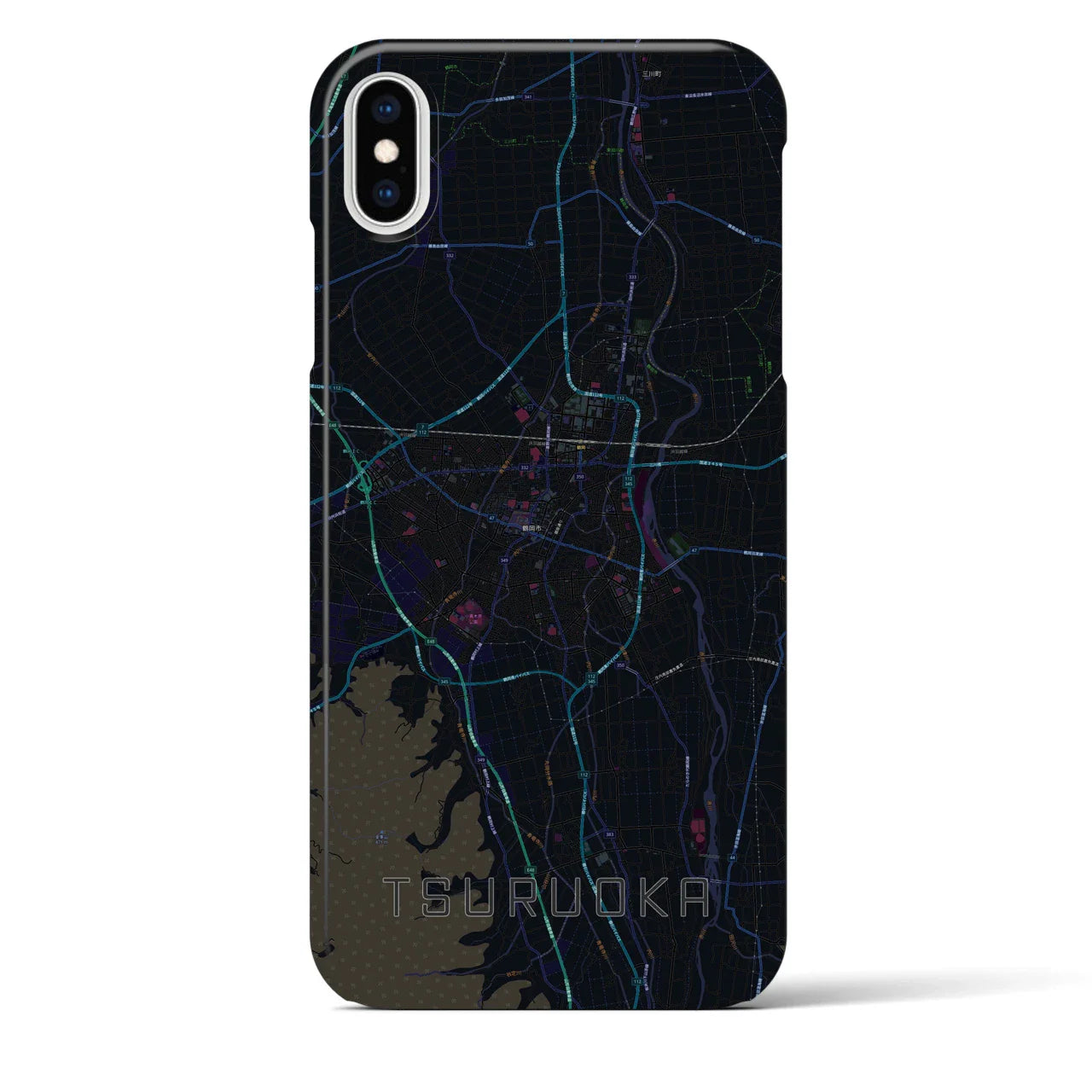 【鶴岡(山形県)】地図柄iPhoneケース(バックカバータイプ)