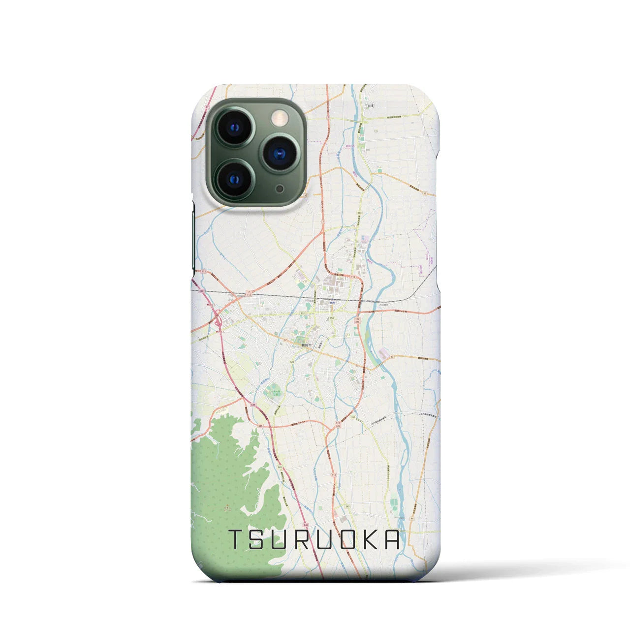 【鶴岡(山形県)】地図柄iPhoneケース(バックカバータイプ)