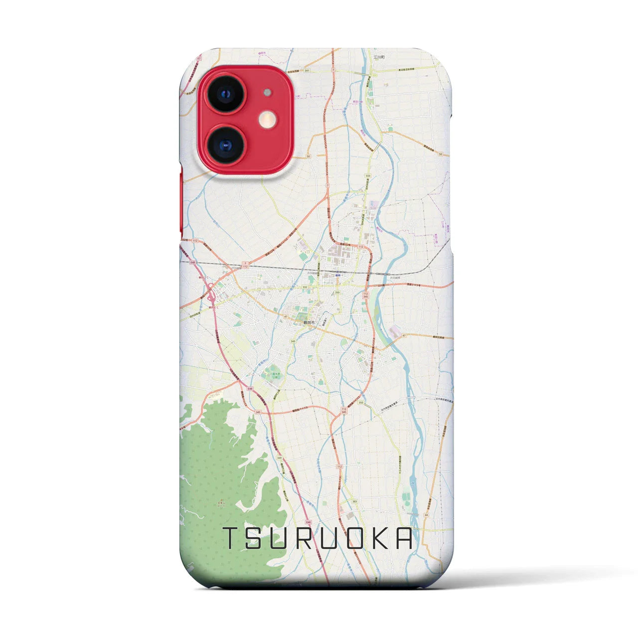 【鶴岡(山形県)】地図柄iPhoneケース(バックカバータイプ)