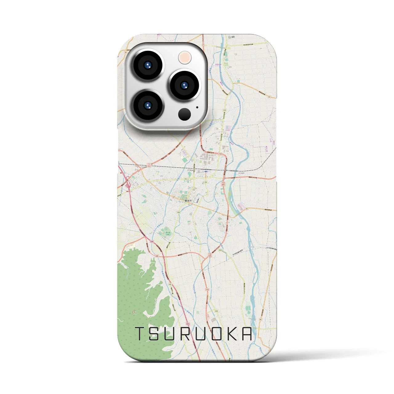 【鶴岡(山形県)】地図柄iPhoneケース(バックカバータイプ)