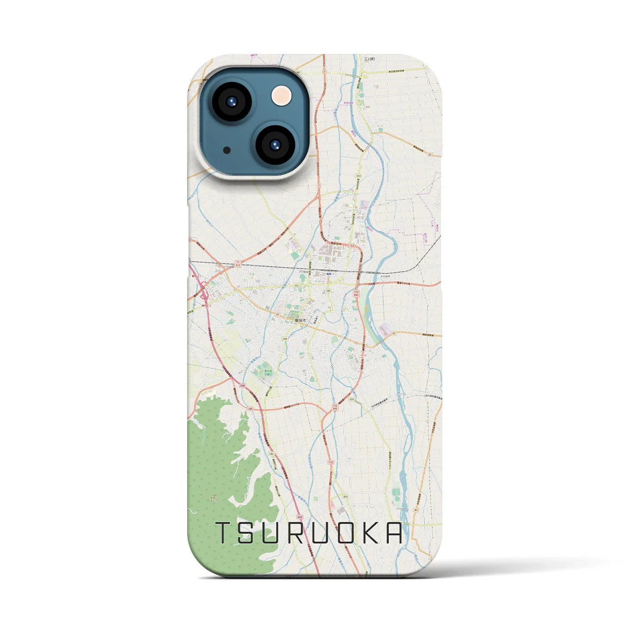 【鶴岡(山形県)】地図柄iPhoneケース(バックカバータイプ)