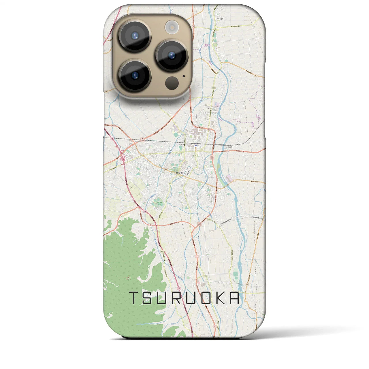 【鶴岡(山形県)】地図柄iPhoneケース(バックカバータイプ)