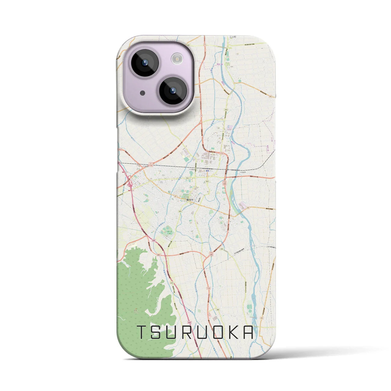 【鶴岡(山形県)】地図柄iPhoneケース(バックカバータイプ)