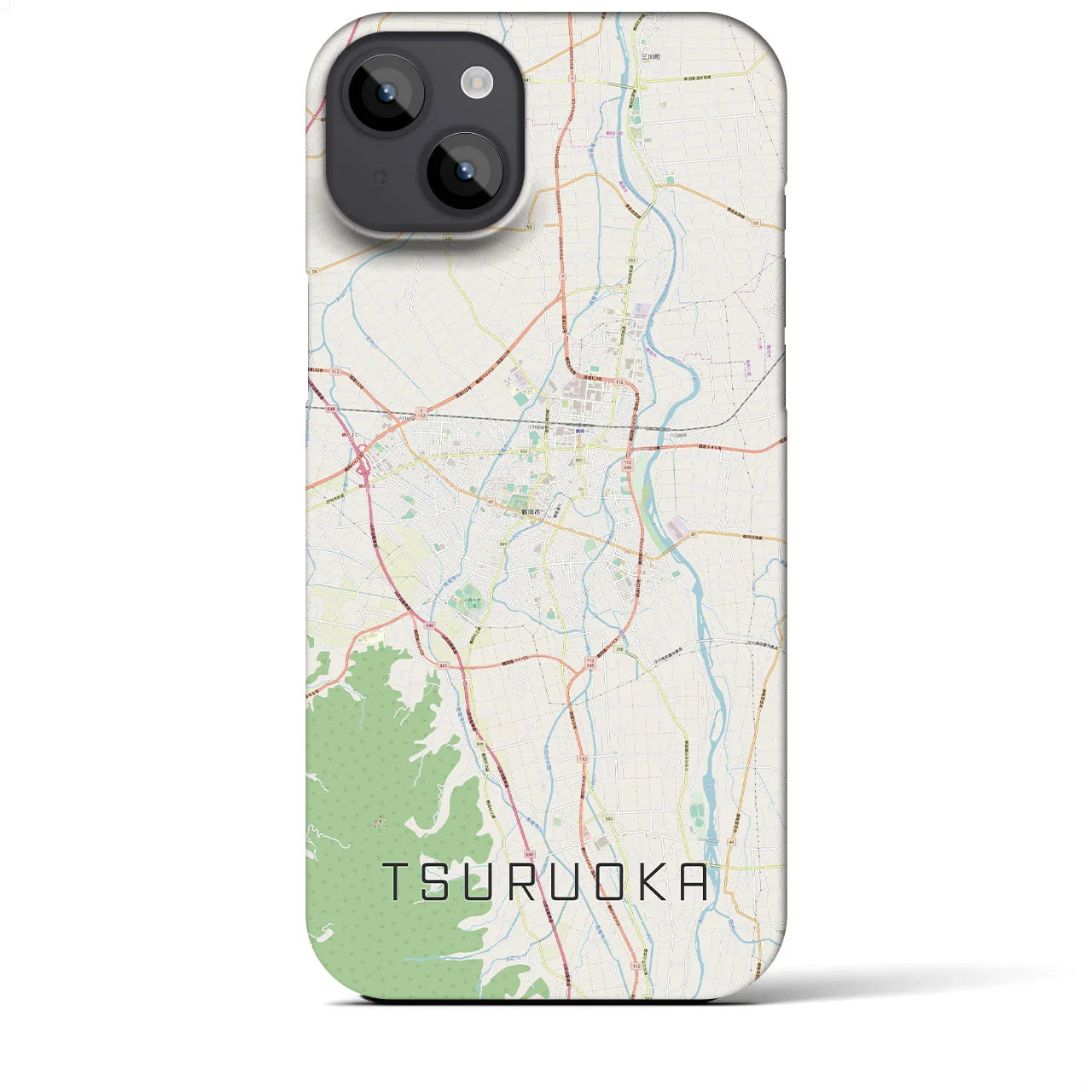 【鶴岡(山形県)】地図柄iPhoneケース(バックカバータイプ)