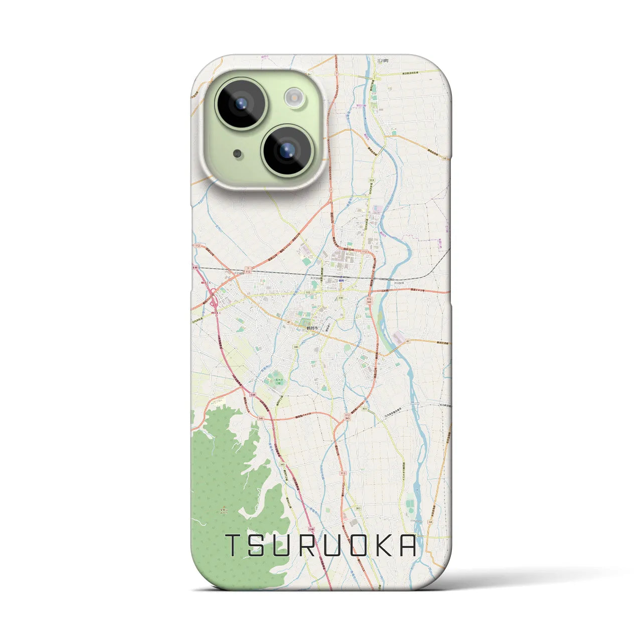 【鶴岡(山形県)】地図柄iPhoneケース(バックカバータイプ)
