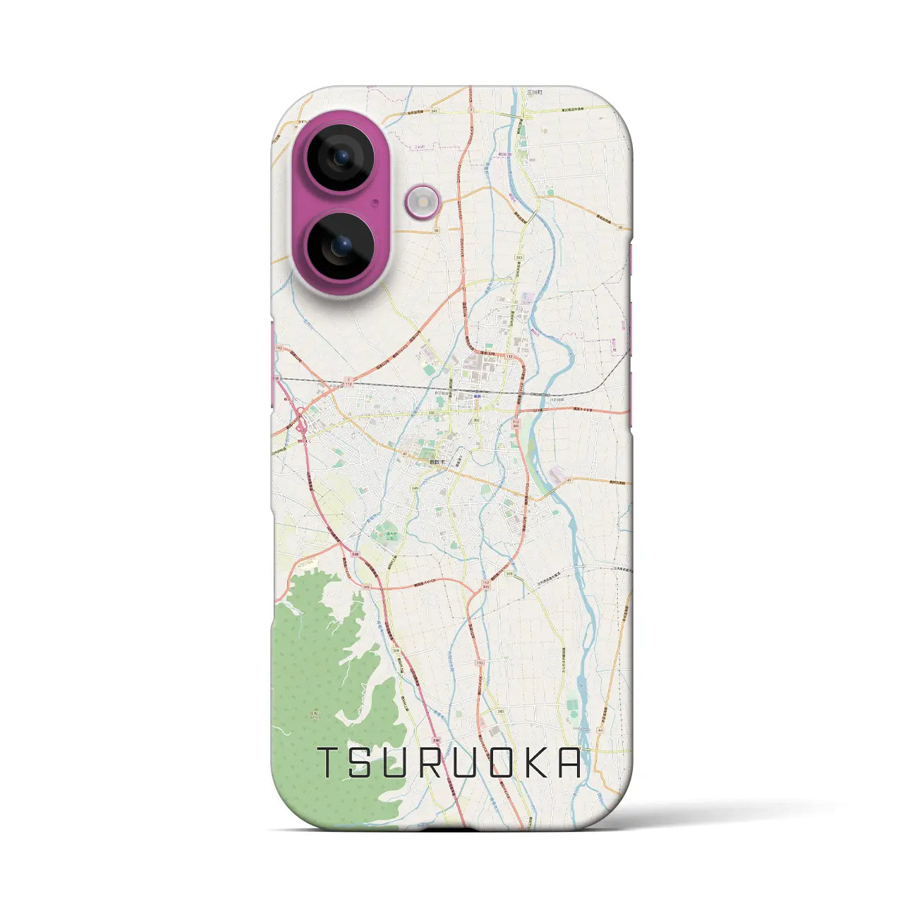 【鶴岡(山形県)】地図柄iPhoneケース(バックカバータイプ)