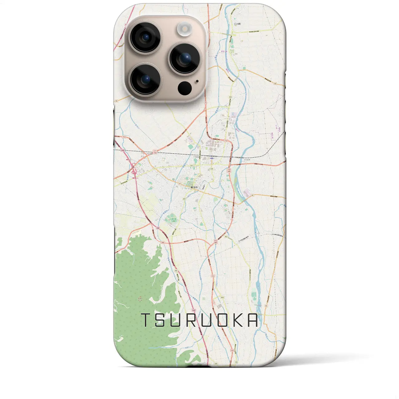 【鶴岡(山形県)】地図柄iPhoneケース(バックカバータイプ)