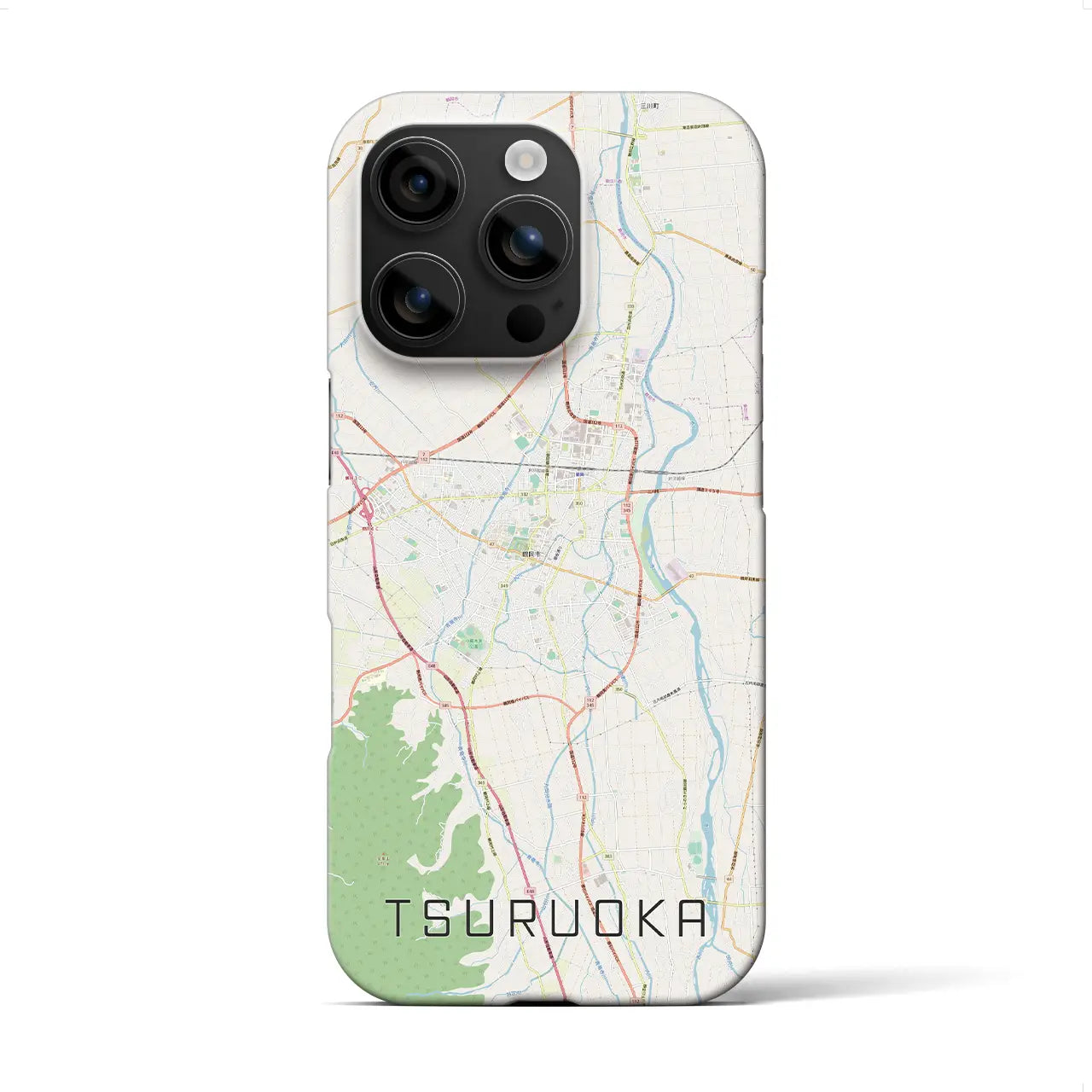 【鶴岡(山形県)】地図柄iPhoneケース(バックカバータイプ)