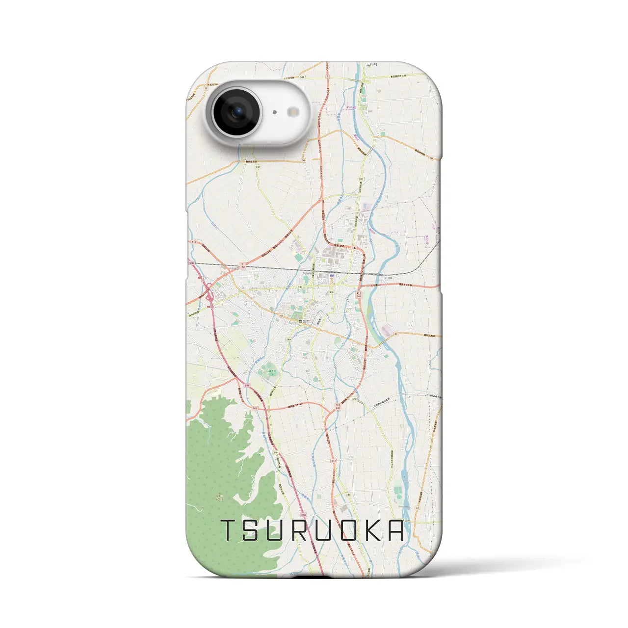 【鶴岡(山形県)】地図柄iPhoneケース(バックカバータイプ)