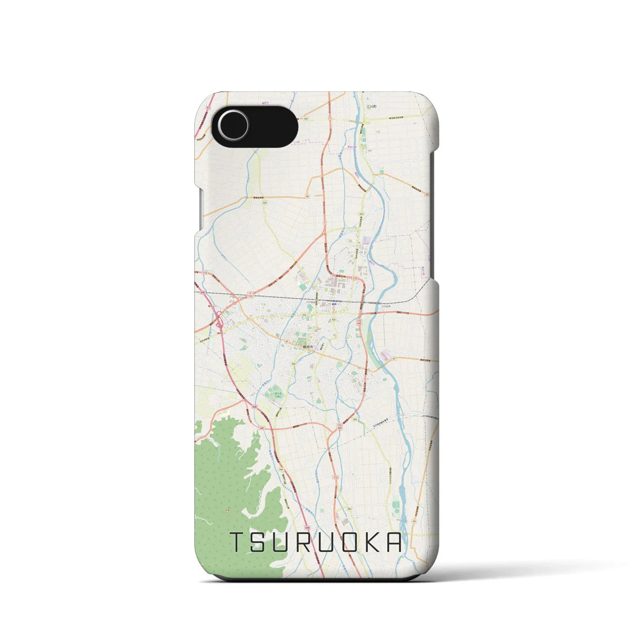 【鶴岡(山形県)】地図柄iPhoneケース(バックカバータイプ)
