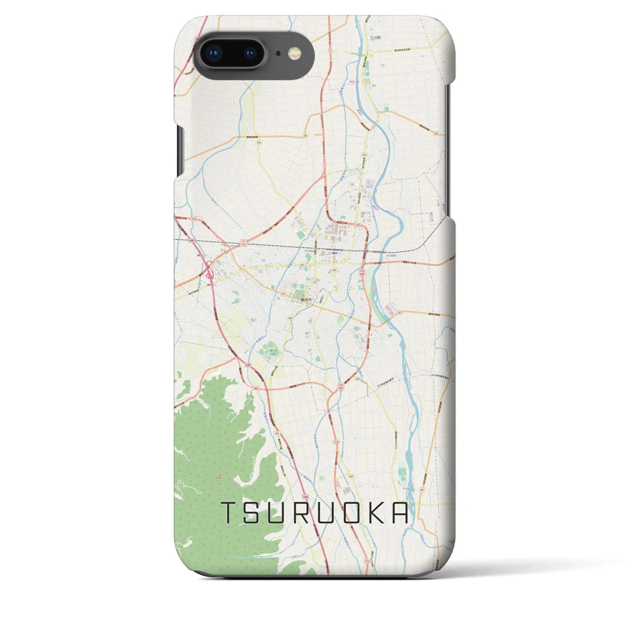 【鶴岡(山形県)】地図柄iPhoneケース(バックカバータイプ)