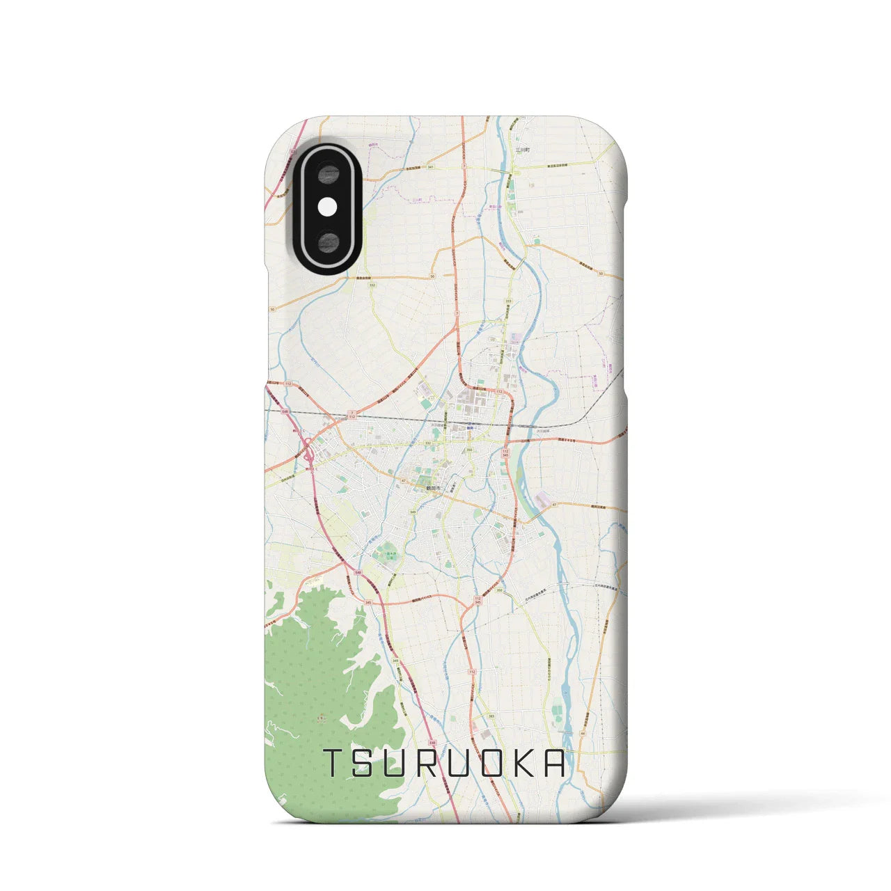 【鶴岡(山形県)】地図柄iPhoneケース(バックカバータイプ)