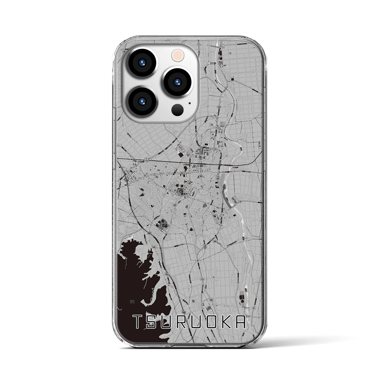 【鶴岡(山形県)】地図柄iPhoneケース(クリアタイプ)