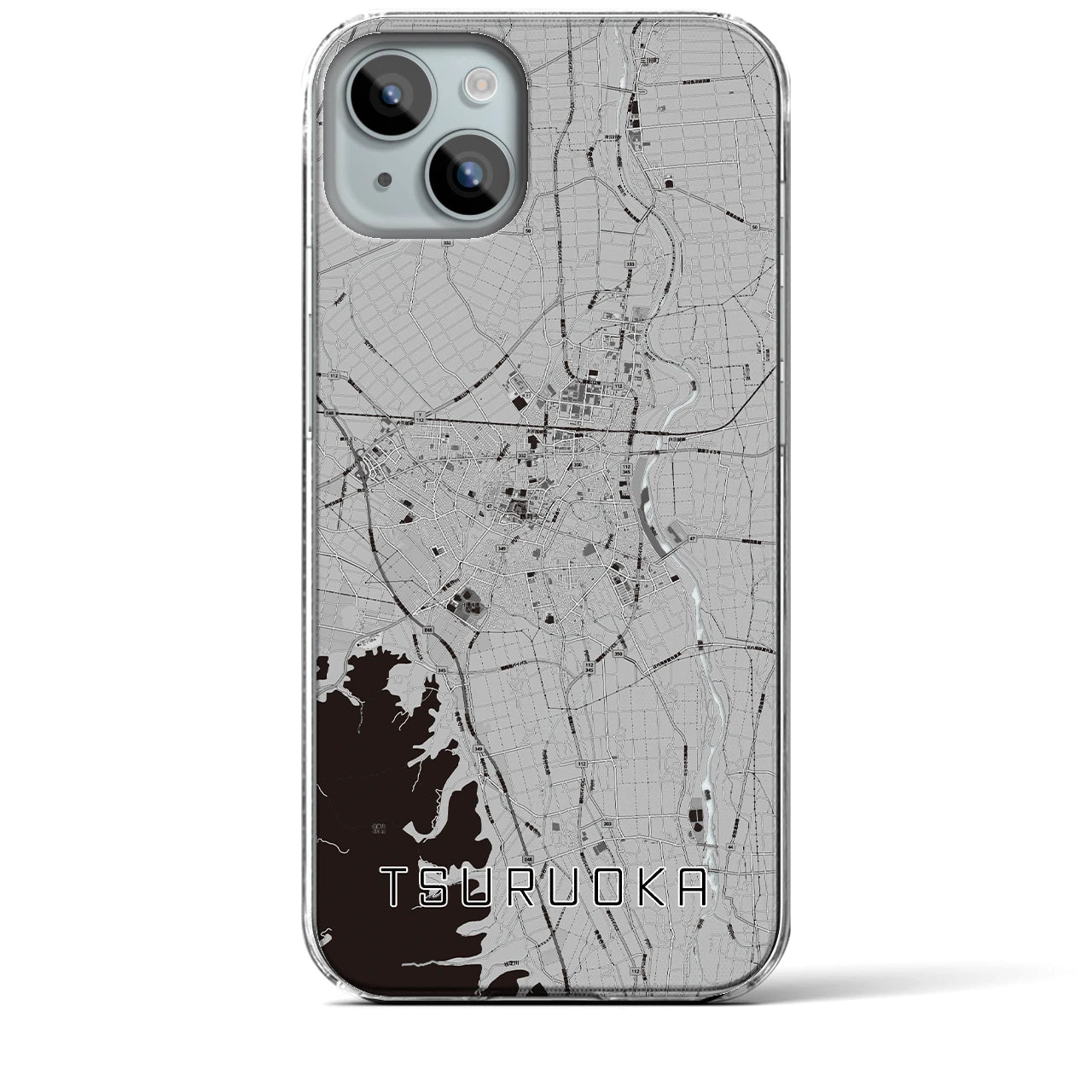 【鶴岡(山形県)】地図柄iPhoneケース(クリアタイプ)