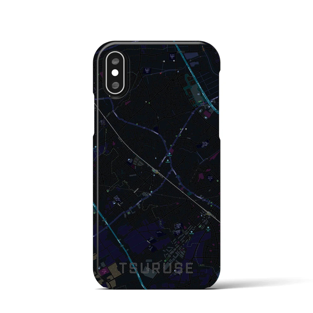 【鶴瀬(埼玉県)】地図柄iPhoneケース(バックカバータイプ)