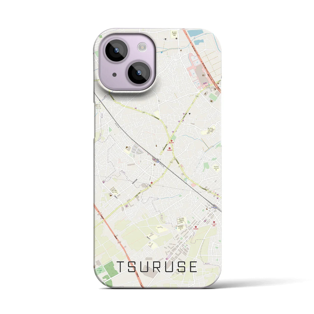 【鶴瀬(埼玉県)】地図柄iPhoneケース(バックカバータイプ)
