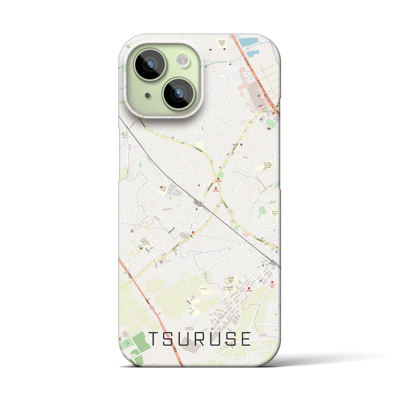 【鶴瀬(埼玉県)】地図柄iPhoneケース(バックカバータイプ)