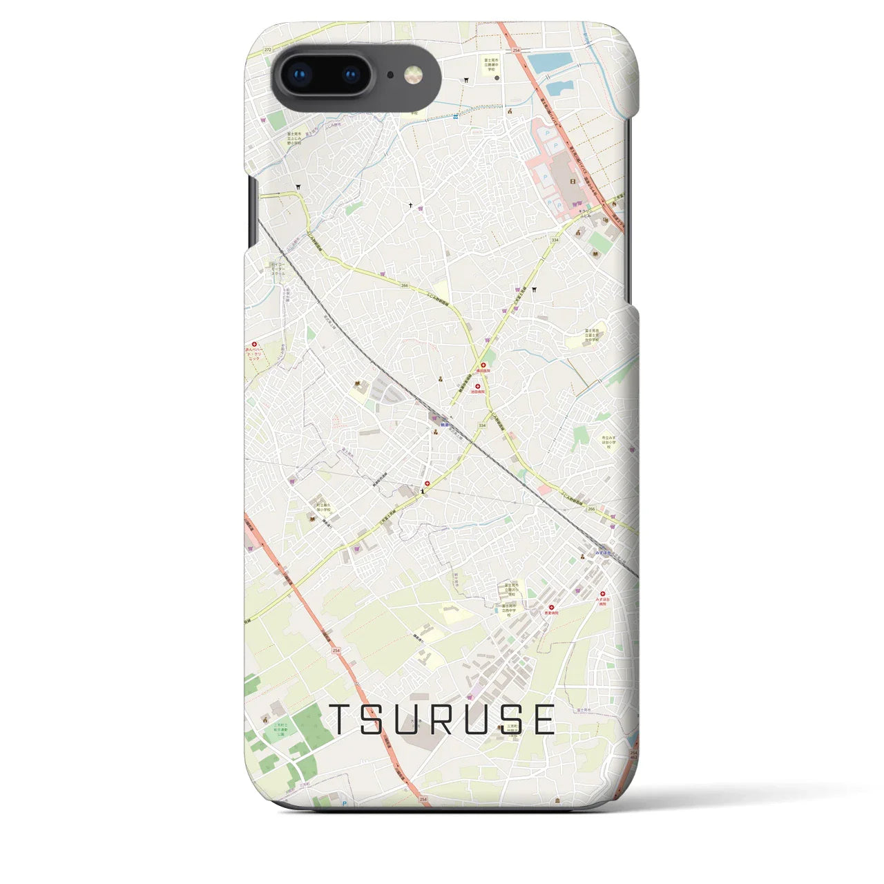 【鶴瀬(埼玉県)】地図柄iPhoneケース(バックカバータイプ)