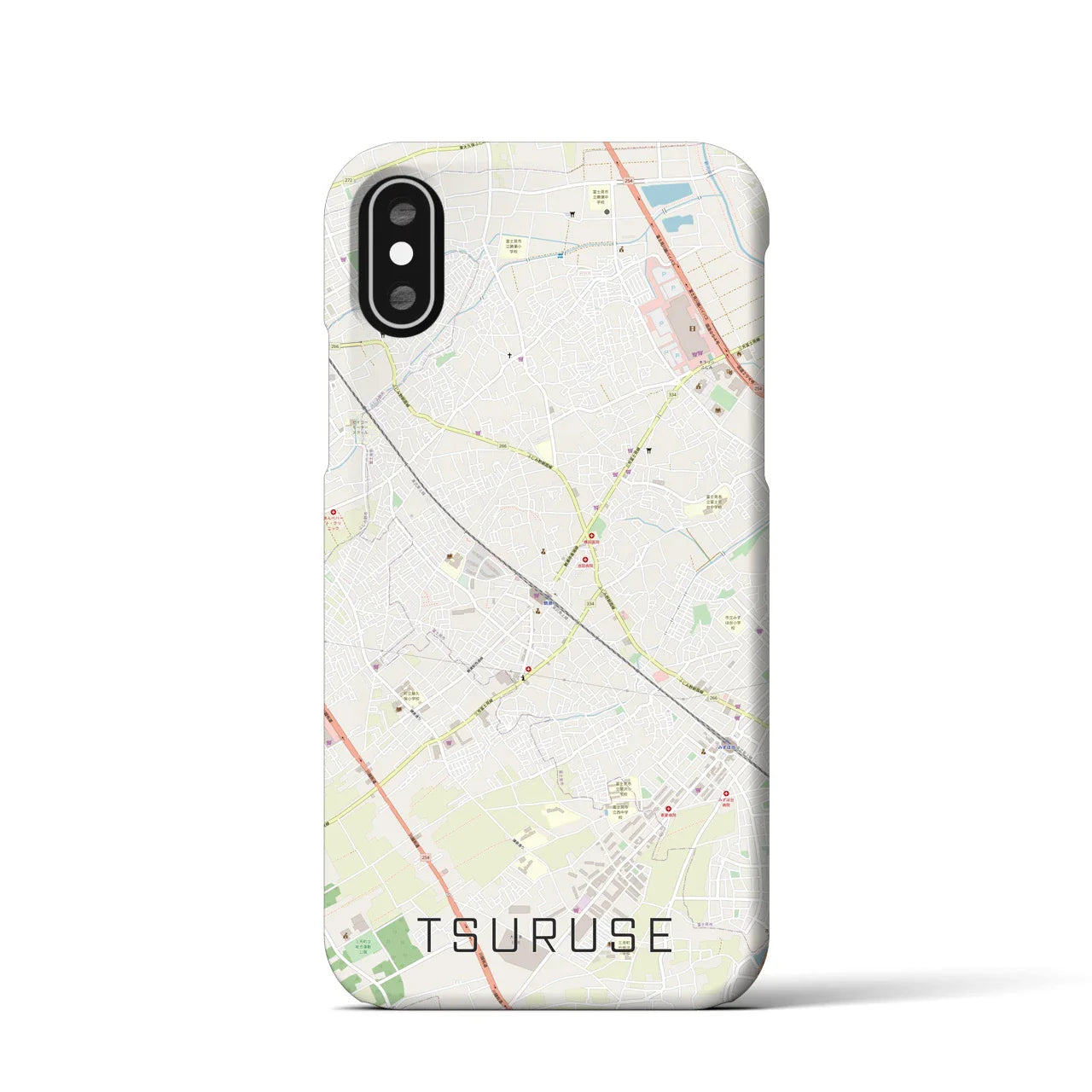 【鶴瀬(埼玉県)】地図柄iPhoneケース(バックカバータイプ)