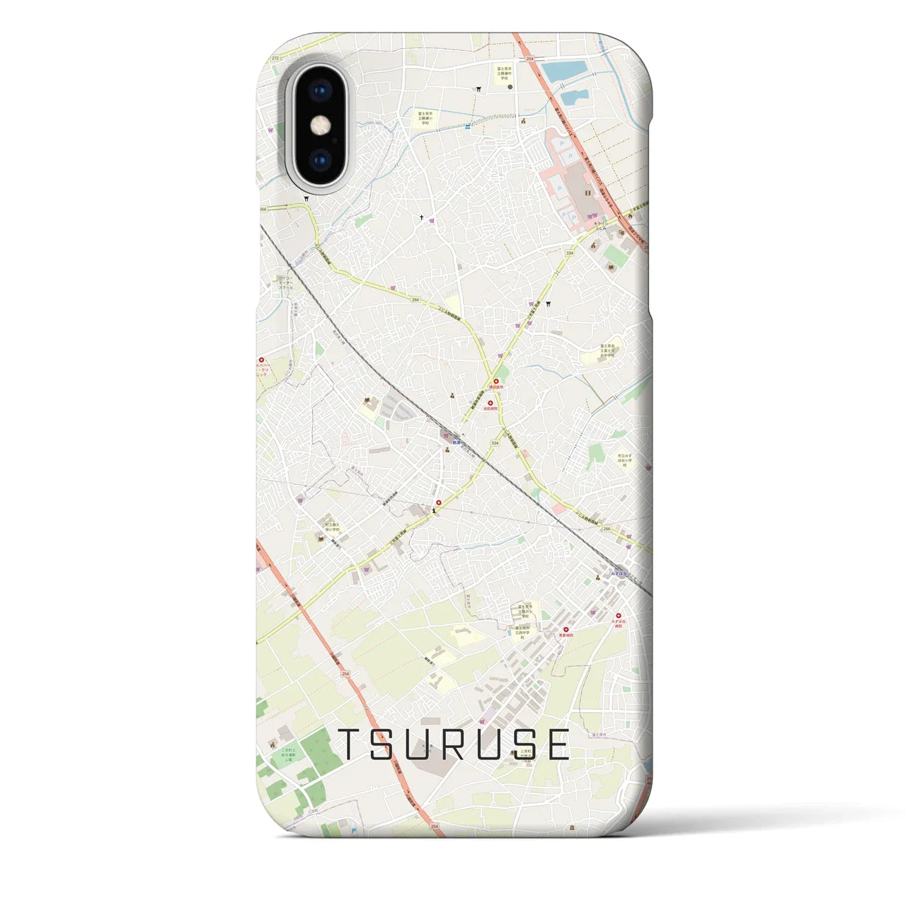 【鶴瀬(埼玉県)】地図柄iPhoneケース(バックカバータイプ)