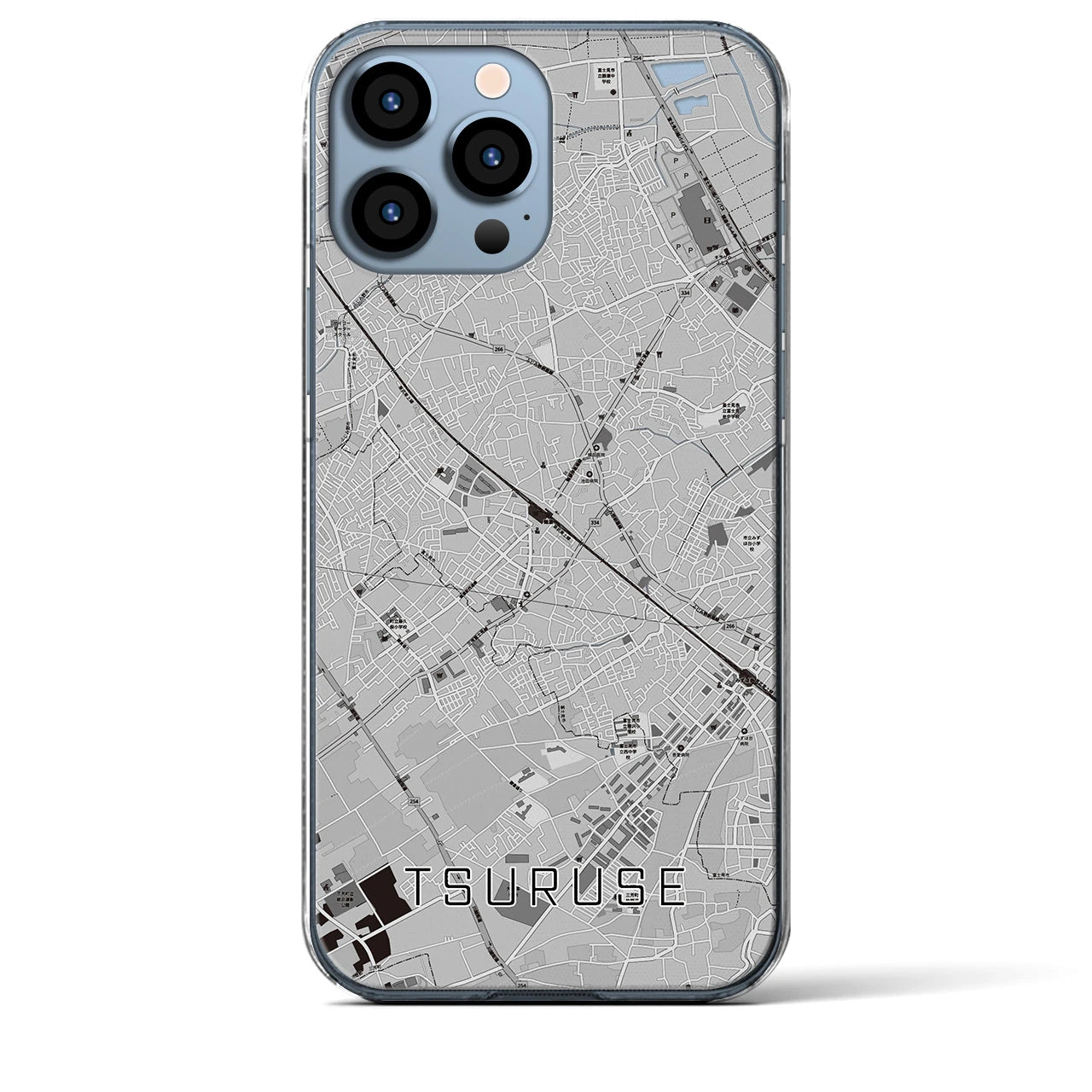 【鶴瀬(埼玉県)】地図柄iPhoneケース(クリアタイプ)