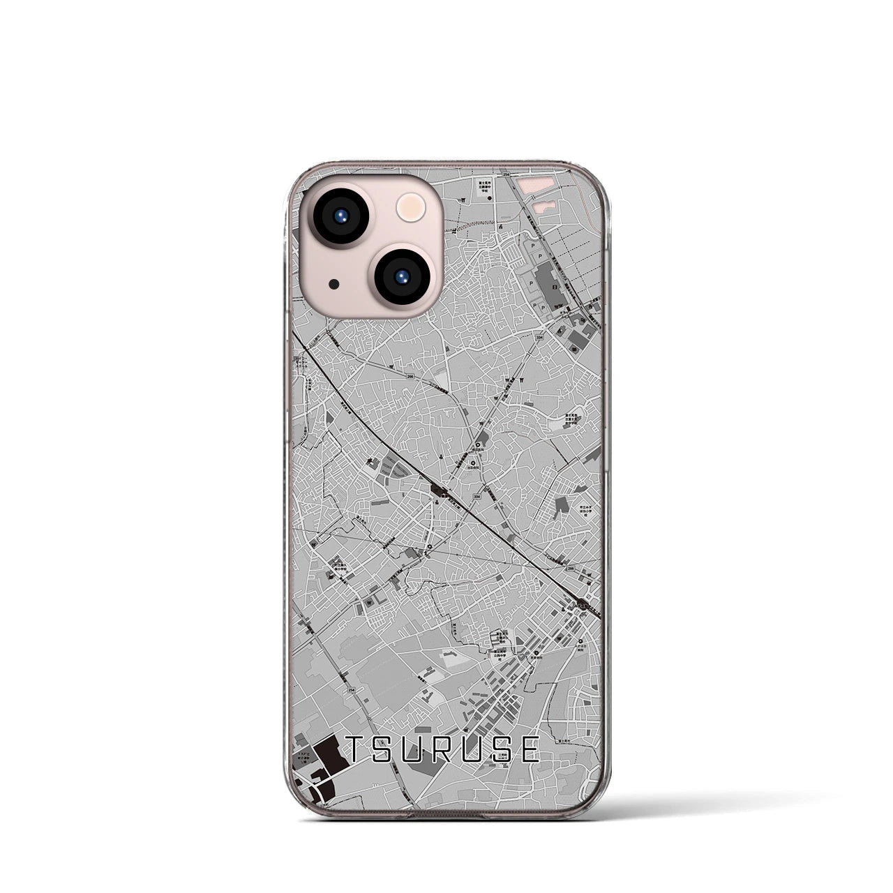 【鶴瀬(埼玉県)】地図柄iPhoneケース(クリアタイプ)