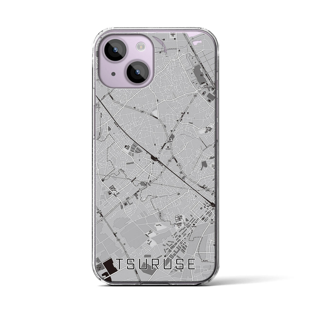 【鶴瀬(埼玉県)】地図柄iPhoneケース(クリアタイプ)