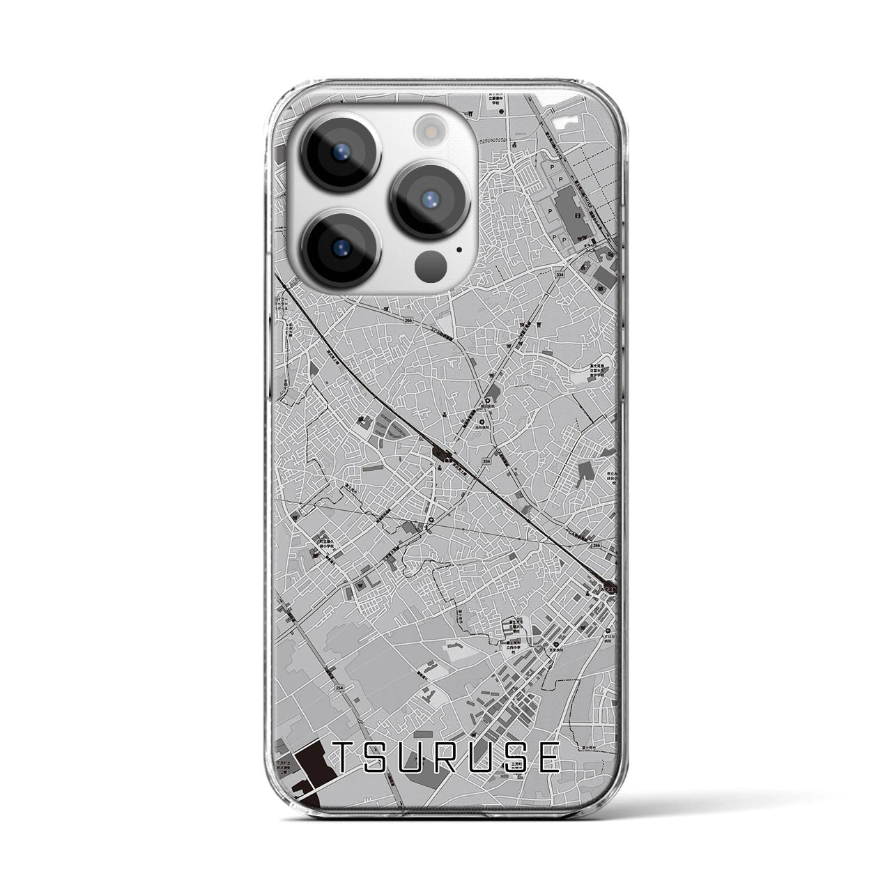 【鶴瀬(埼玉県)】地図柄iPhoneケース(クリアタイプ)