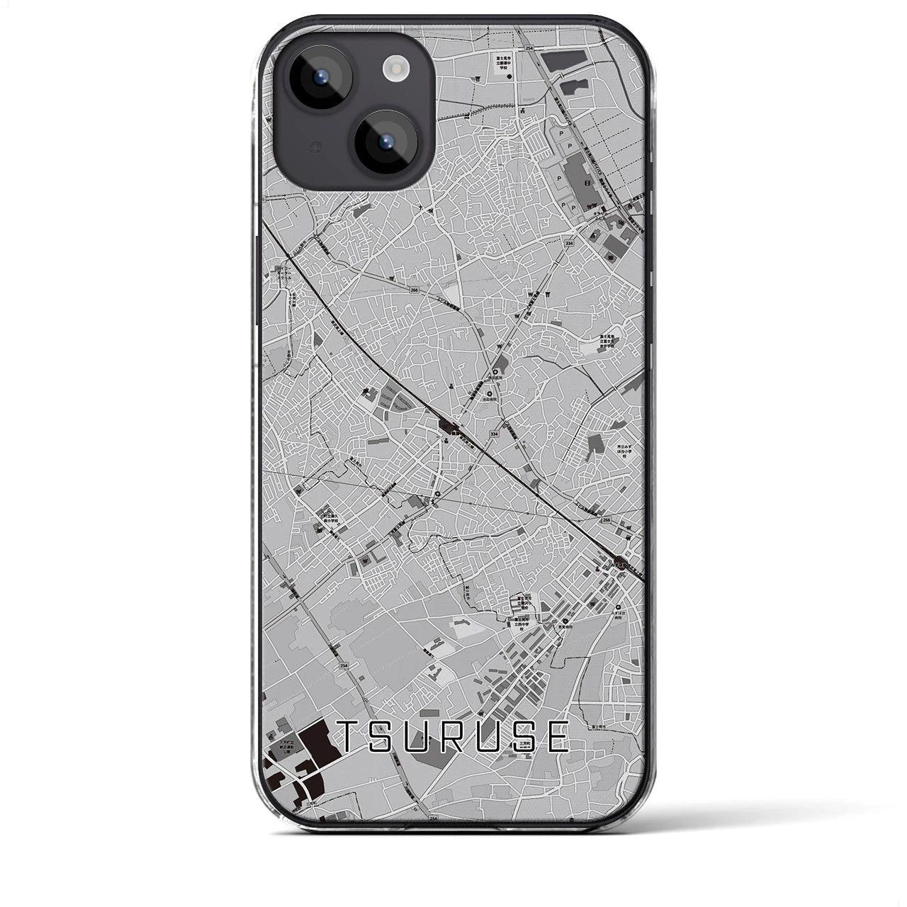 【鶴瀬(埼玉県)】地図柄iPhoneケース(クリアタイプ)