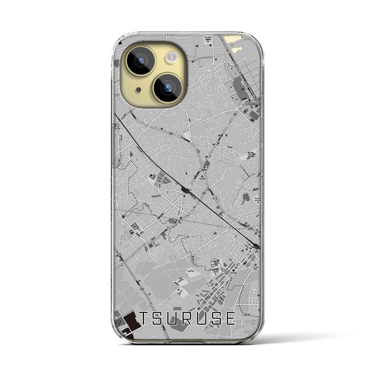 【鶴瀬(埼玉県)】地図柄iPhoneケース(クリアタイプ)