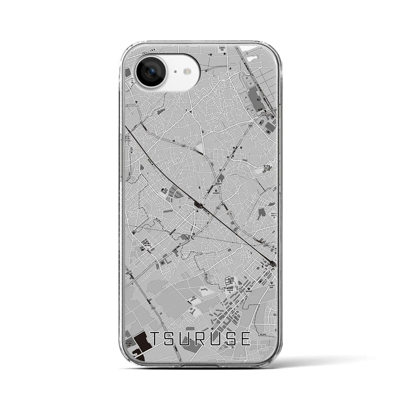 【鶴瀬(埼玉県)】地図柄iPhoneケース(クリアタイプ)