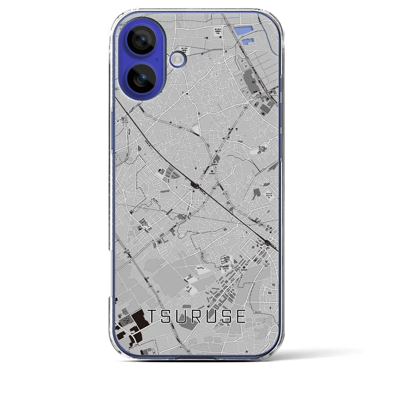 【鶴瀬(埼玉県)】地図柄iPhoneケース(クリアタイプ)