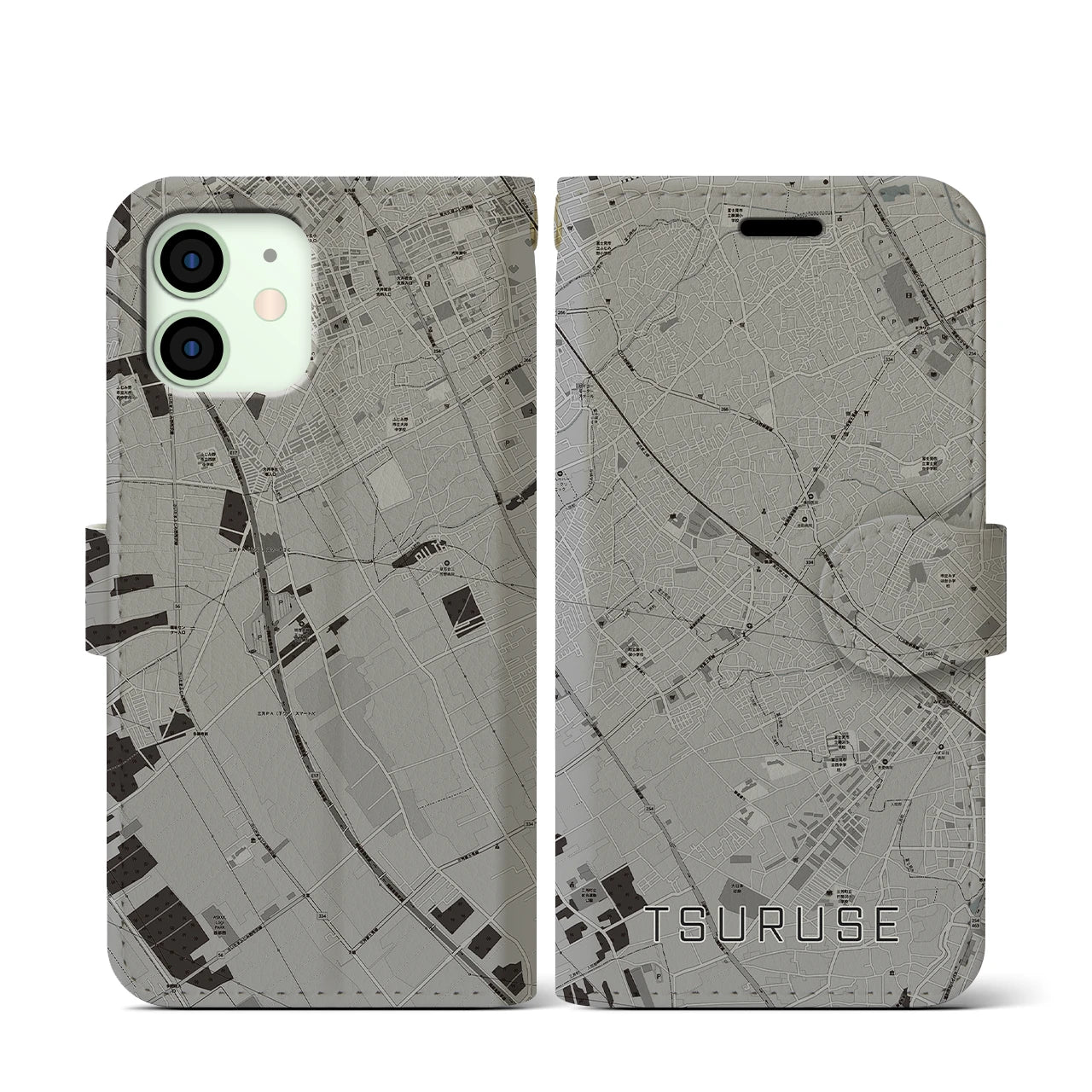 【鶴瀬(埼玉県)】地図柄iPhoneケース(手帳タイプ)