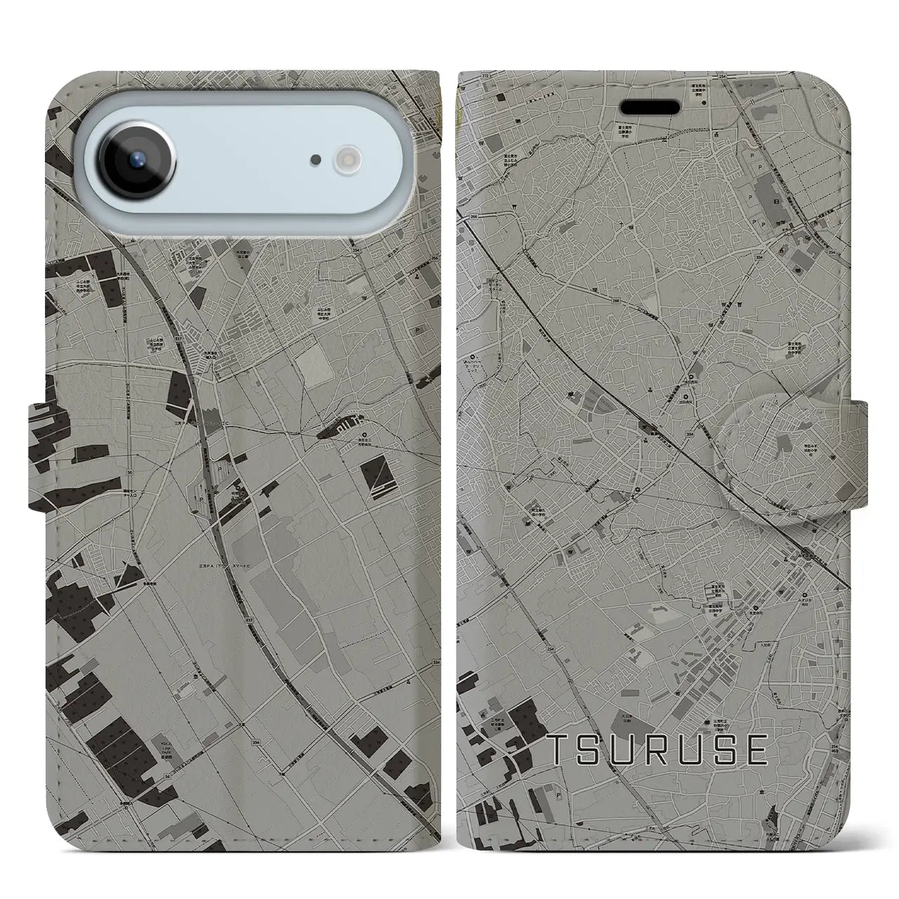 【鶴瀬(埼玉県)】地図柄iPhoneケース(手帳タイプ)