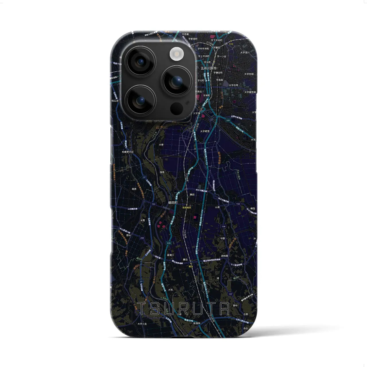 【鶴田(青森県)】地図柄iPhoneケース(バックカバータイプ)