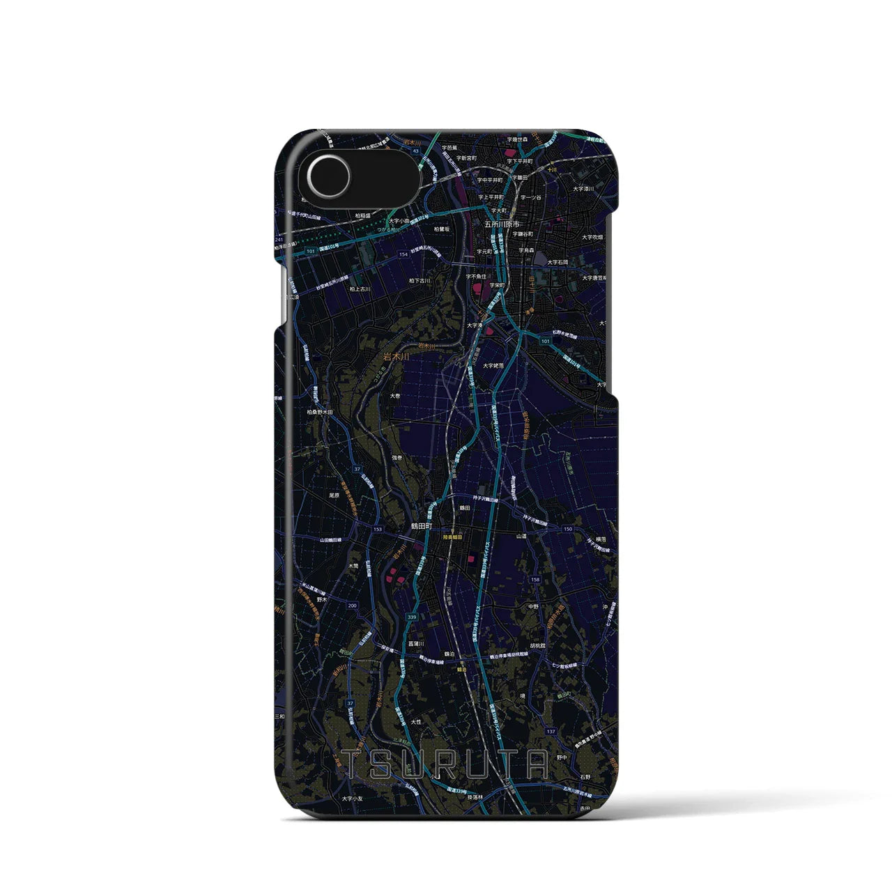 【鶴田(青森県)】地図柄iPhoneケース(バックカバータイプ)