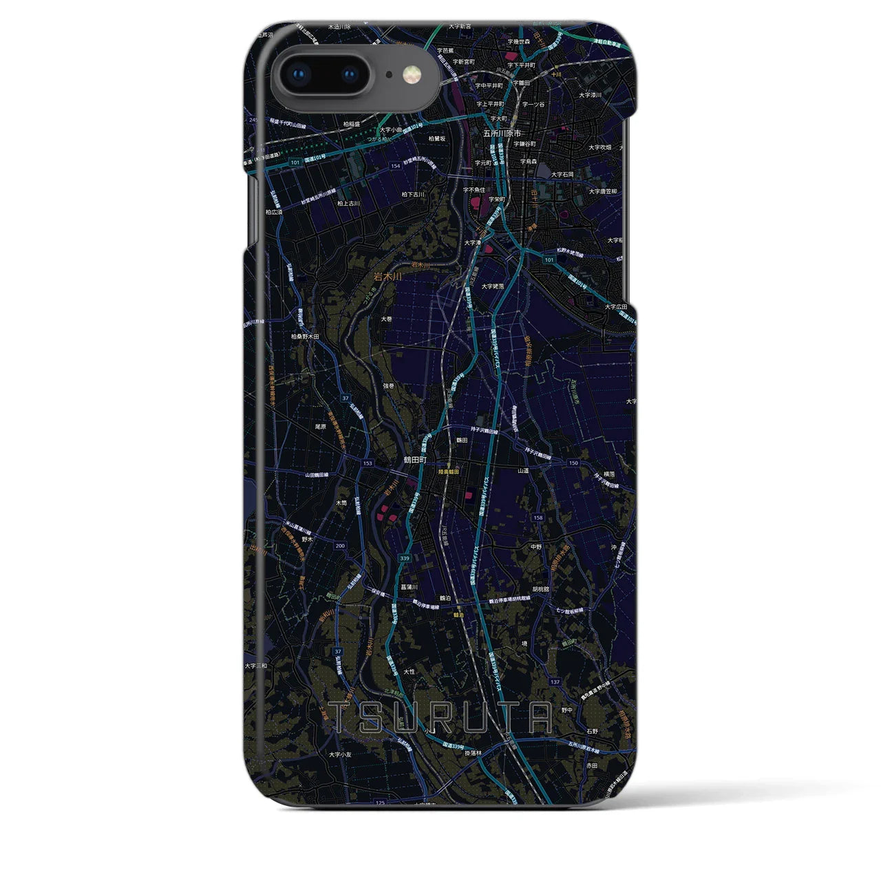 【鶴田(青森県)】地図柄iPhoneケース(バックカバータイプ)