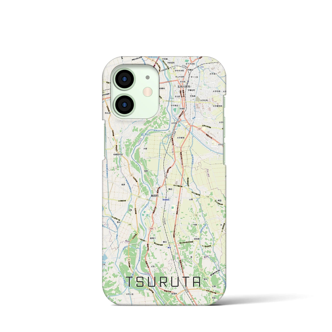 【鶴田(青森県)】地図柄iPhoneケース(バックカバータイプ)