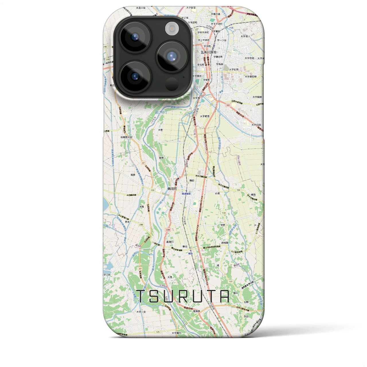 【鶴田(青森県)】地図柄iPhoneケース(バックカバータイプ)
